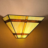 Thatyears Tiffany Style Wall Sconce Lamp-12'' Stained Glass Mission Tiffany Sconces Wall Lighting for Living Room Bedroom Corridor Hallway